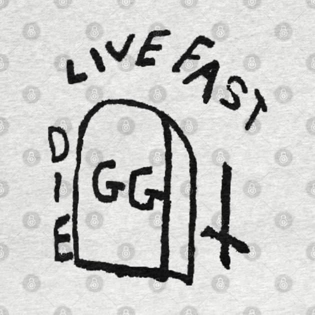 GG Allin Live Fast Die Tattoo big by GuitarManArts